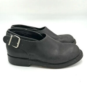 NANA Vintage Late 80s Early 90s Black Leather Single Buckle Shoes Size UK 4 US 6